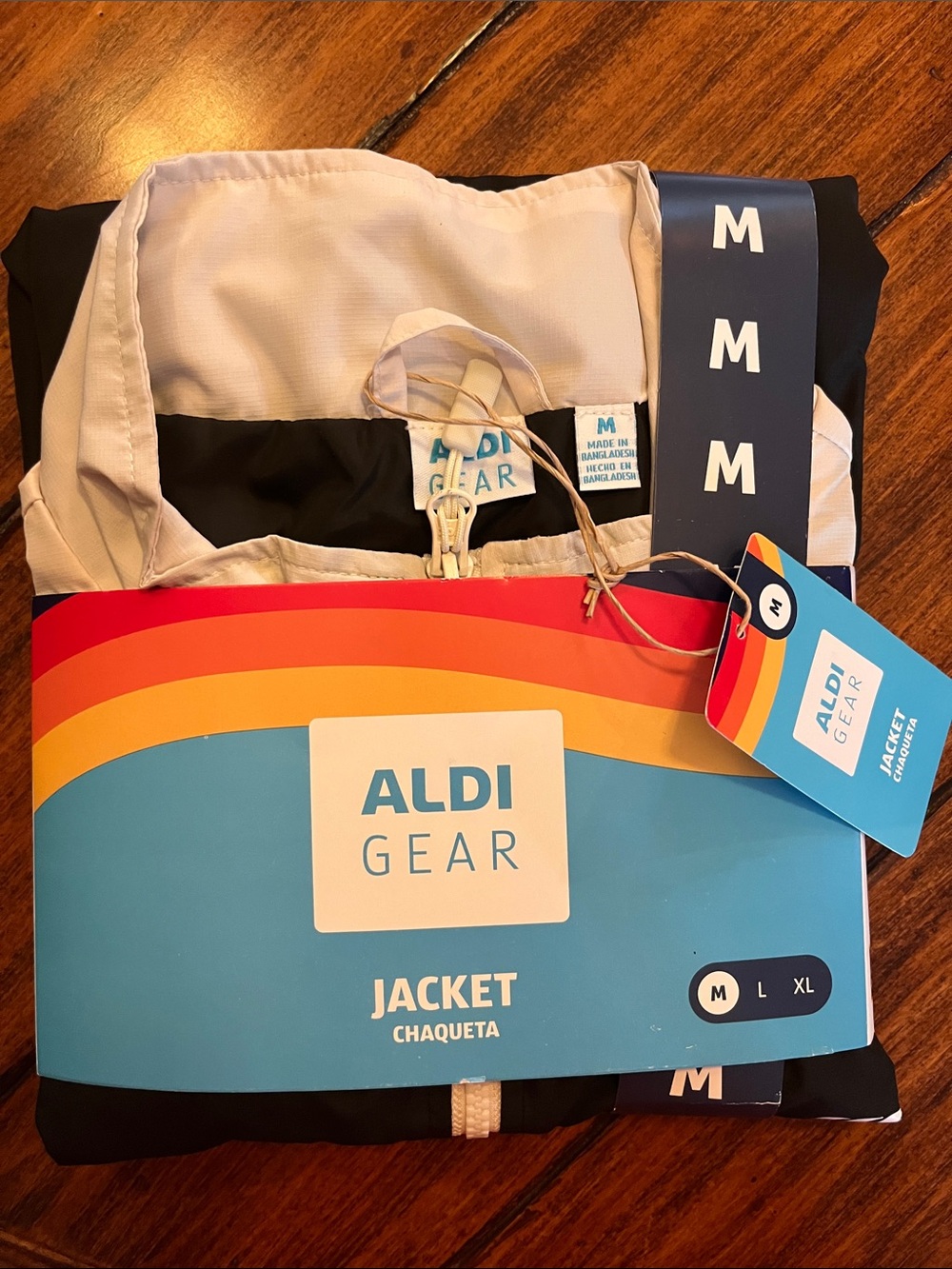 ALDI GEAR Jacket - black with white trim. Size medium